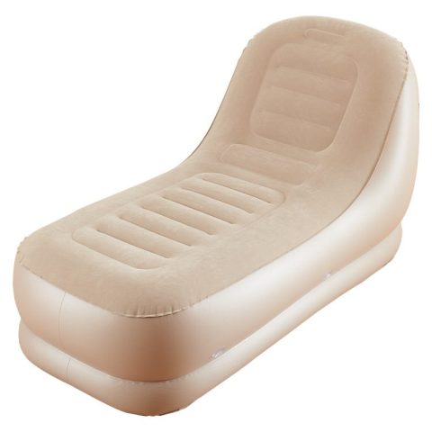 Auto Inflatable Flocked Lounge Chair – PVC Portable Chaise for Outdoor Camping & Home Relaxation