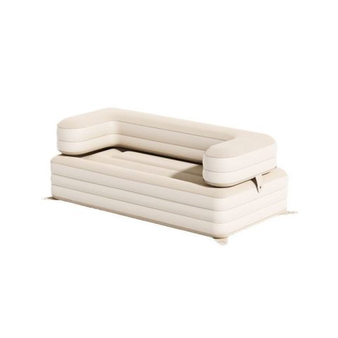 2-in-1 Flocked Inflatable Sofa Bed – Multifunctional Portable Lounge for Outdoor Camping & Indoor Use
