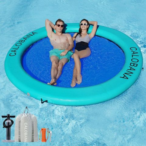 Round Inflatable Water Floating Mat – Discreet Couples' Intimate Aquatic Sanctuary for Pool & Lake Pleasure