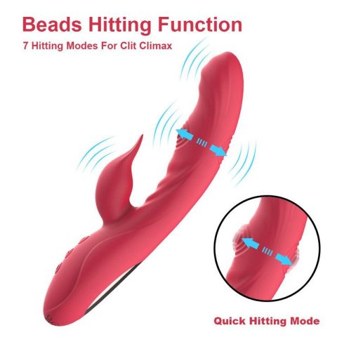 Rechargeable Women's Vibrator with Licking, Slapping and Vibrating Functions