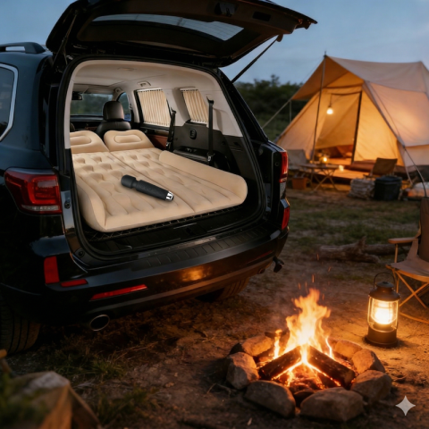 Car Travel Standard Intimate Bundle | SUV Car Mattress + XL Privacy Shade Set + Discreet Care Kit